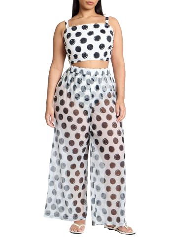 ELOQUII Women's Plus Size Wide Leg Cover-Up Pant