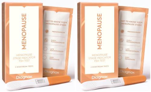 Image of Diagnox Health Menopause Test, At-Home FSH Test Strips to Identify Menopause Stages - Fast 5-Minute Results, Clinical-Grade Midstream Strips (4 Pack)