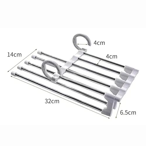 Cabide Para Calças Dobrável 5 Espaços Plástico E Aço Inox