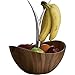 nambe Fruit Tree Bowl | Fruit Basket with Banana Hanger | Large Decorative Wooden Fruit Bowl for Kitchen Counter or Centerpiece Table Décor | Made of Acacia Wood and Metal Alloy | 12-Inch