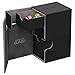 Ultimate Guard Flip 'n' Tray 80+, Deck Case for 80 Double-Sleeved TCG Cards + Dice Tray, Black/Grey, Independent Magnetic Closure & Microfiber Lining