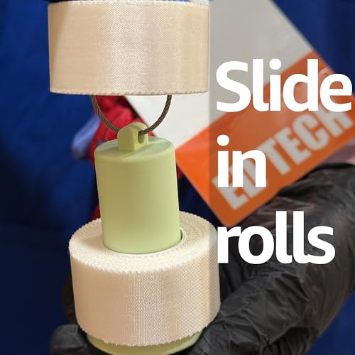 Image of Rollie Holdie - Medical Tape & Gauze Roll Holder with Keyring Attachment - Compact and Portable (Baby Blue, 2 Inch Holder)