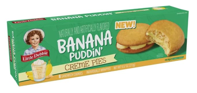 Little Debbie Banana Puddin' Creme Pies 9.6 Oz Box, 8 per box (4 boxes)