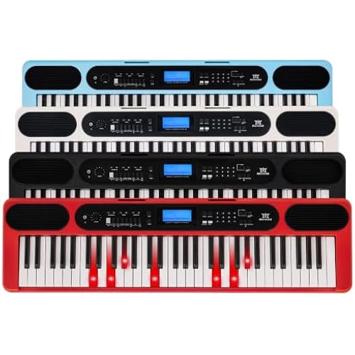 MUSTAR 61-Key Portable Smart Electric Piano Keyboard with Light Up Key