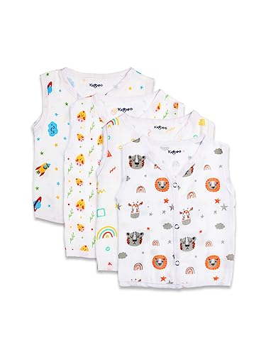 Image of Kidbea Extra Soft Mulmul Cotton Jhabla for Baby Set of 4 (6-12 Months)