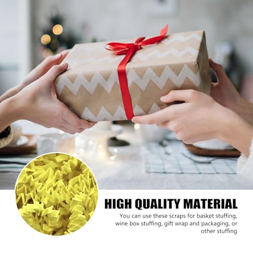 Image of 2 LB Light Yellow Crinkle Cut Paper Shred Filler Great for Gift Wrapping, Basket Filling, Birthday, Wedding, Halloween, Thanksgiving, Christmas Day, New Year Party Decorations Filling Supplies