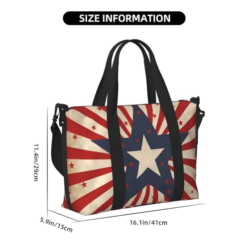 American Stripes Star Travel Duffel Bags for Women Men, Sports Training Gym Bag Dance Bag with Adjustable Shoulder Strap Patriotic Weekender Overnight Bag3