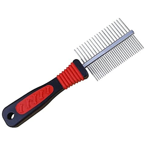 Bahob® Deshedding Tool & Pet Grooming Professional Metal Shedding Brush Pet Cat Dog Grooming Comb Trimmer Tool, Double Sided Fur Rake Tool 17 x 6cm Cover