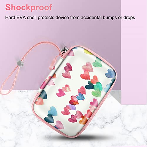 Fintie Digital Camera Case Compatible With Abergbest 21 Mega Pixels 2.7" Lcd Rechargeable Hd/Kodak Pixpro/Canon Powershot Elph 180/190 / Sony Dscw800 / Dscw830 Cameras, Raining Hearts #TOP4