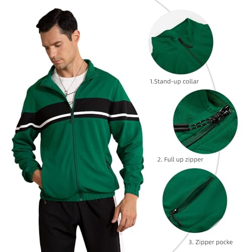 Image of LBL Leading the Better Life Men's Sweat Suit 2 Piece Outfit Casual Contrast Sports Jogging Tracksuits Set