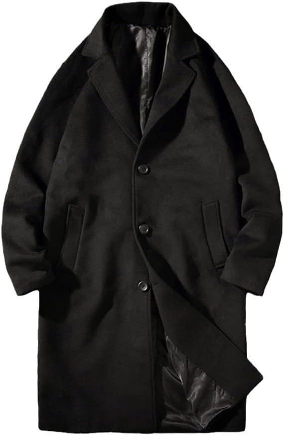Men Korean Winter Wool Coat Oversized Harajuku Overcoat Japanese Streetwear Casual Jackets