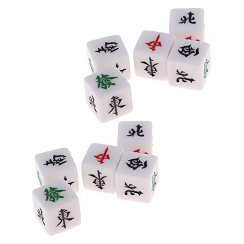 Juego de dados Mahjong 10 piezas para casino miniatura 3