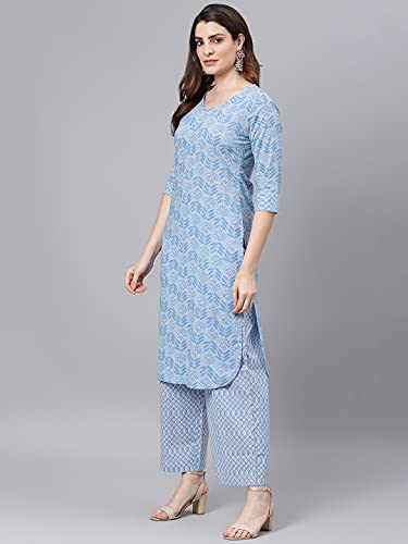 Sage Blue Printed Kurta Set2