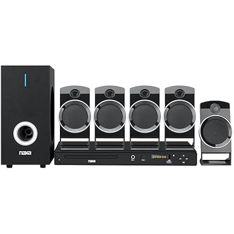 NAXA Electronics ND-859 5.1-Channel Home Theater DVD/Digital Media Player and Karaoke System, black Cover