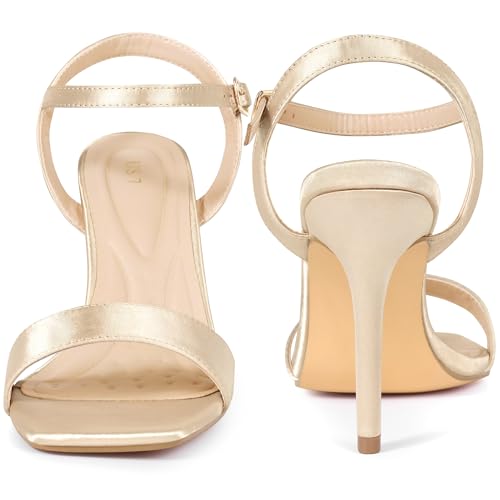 Perphy Satin Heels Squared Toe Ankle Strap Stiletto Heel Sandals for Women3