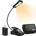 Vekkia Book Light Set with Charger, Clip on Reading Light in Bed with 3 Brightness, Up to 60 Hrs, Rechargeable, Eye-Care Warm LED for Read Before Bed. Perfect Gift Choiceï¼ˆIncl Travel Case, Cable)