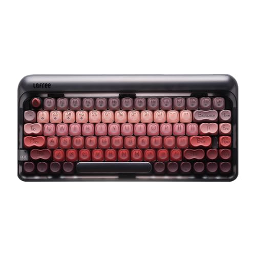 LOFREE DOT Lipstick 84Keys Wireless Mechanical Keyboard White Backlit Rechargeable Hot-swappable Keyboard with Gasket Design 3 Types Connection for Windows Mac OS/Black