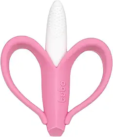 Buba Massageador De Gengiva Banana Color Rosa Cerdas Curtas