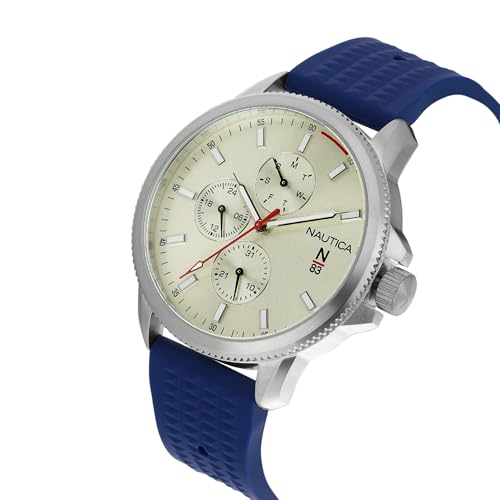 Image of Nautica Round 46mm Cream Dial Analog Men Watch - NAPMYF311