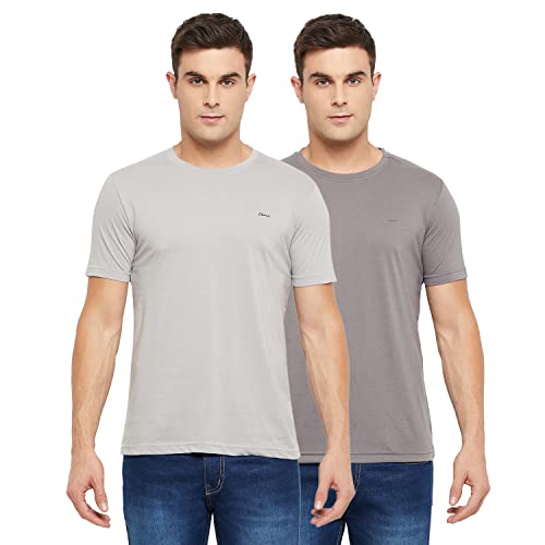 Image of Orewa by OKANE Men's Solid Round Neck Cotton T-Shirt (Pack of 2)