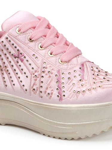 Image of Vendoz Women Wedding Party Golden Sneakers