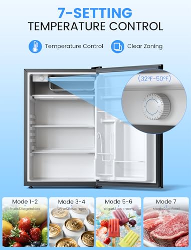Image of COWSAR Dorm Fridge without Freezer, 4.4 Cu.Ft Single Reversible Door Office Refrigerator with Adjustable Thermostat, Removable Glass Shelves, Commercial Compact Fridge for Bedroom Dorm Office