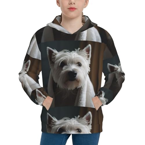 Dog Wrapped in Towel 1 Kid Hoodies Boys Sweatshirts Girls Pullover with Pocket