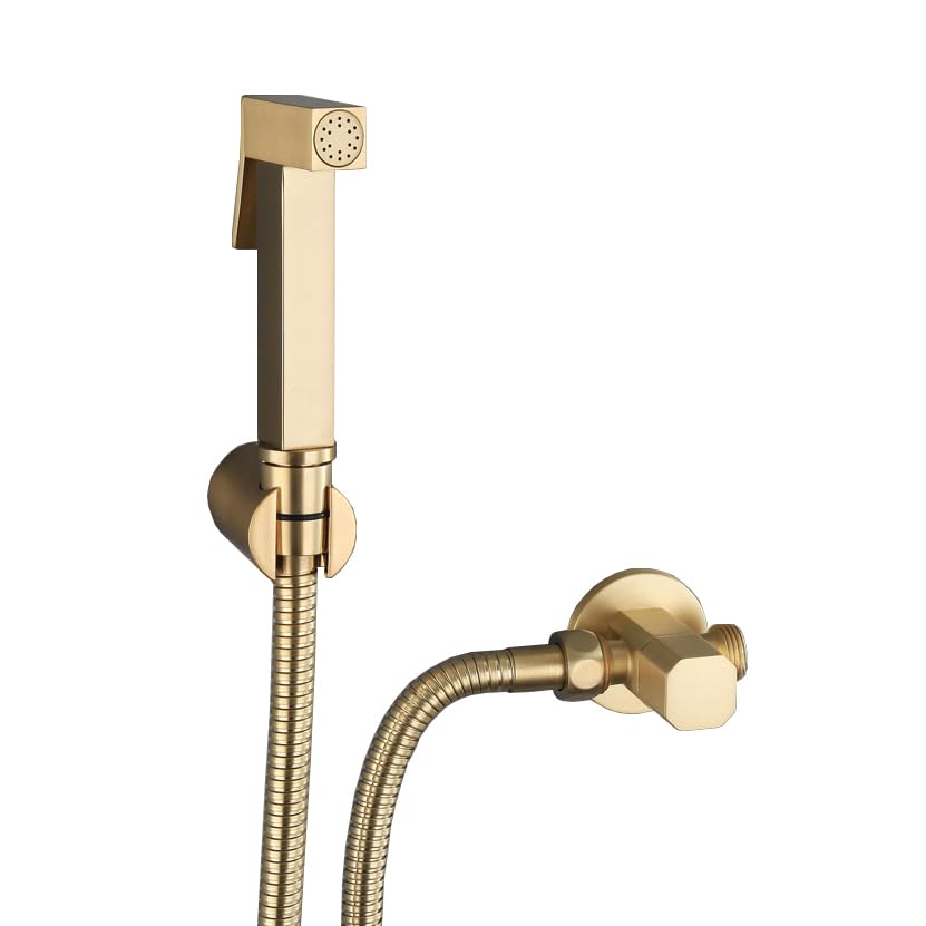 Rociador de bidé de mano de lujo oro cepillado para baño contemporáneo
