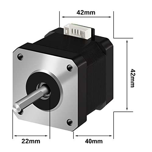 SIMAX3D Nema 17 Schrittmotor 42-40 Pancake (1 Stück/Pack) 1,5 A-3,8 V 2 Phasen 4 Drähte 1,8 Grad mit 1 Meter Kabel für Creality CR-10 10S Ender 3 3D-Drucker/CNC-Extruder und Y-Achse – Bild 3