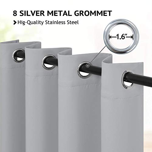 Image of COSVIYA Grommet Room Darkening Light Grey Curtains 84 inch Long for Bedroom | Light Blocking Insulated Thermal Curtains for Living Room, Blackout Thick Polyester Window Drapes,52x84 inches, 2 Panels