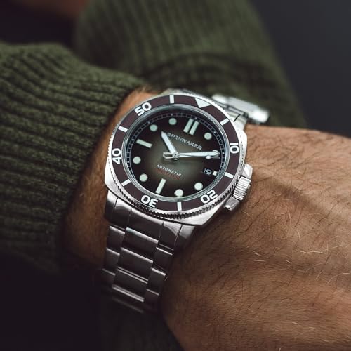 Image of Spinnaker Men's 42mm Hull Diver Automatic Watch with Leather Strap SP-5088