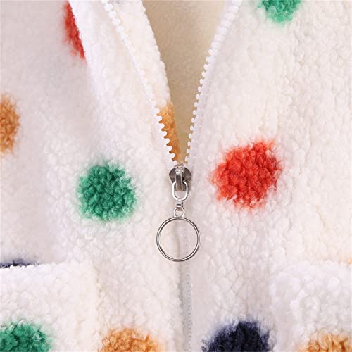 Toddler Kids Infant Boys Girls Winter Windproof Polka Dot Hooded Coat Jacket Warm Baby Girls' Outerwear Jackets & Coats (White, 12-18 Months) #TOP3