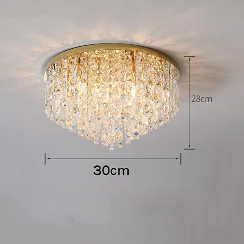 Plafonnier moderne cristal goutte d'eau luminaire de luxe or et chrome - 8