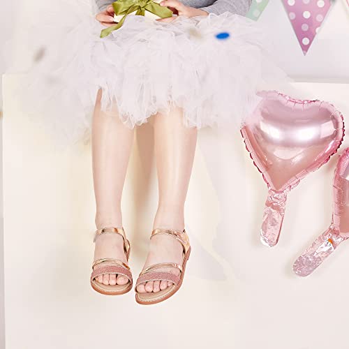 Image of Felix & Flora Toddler Girl Sandals - Little Girl Easter Dress Shoes Lightweight Open Toe Beach Holiday Flats