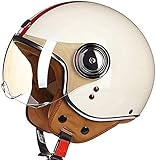 👀[Casco anticollisione]: questo casco anticollisione per moto è dotato di visiera parasole anti-ultravioletti e occhiali antivento. Quando guidi su una strada calda estiva, puoi installare una visiera parasole sul casco; in caso di vento, è possibile rimuovere l'aletta parasole, quindi installare l'oculare e passare a piacimento.