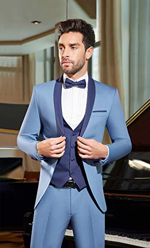 Rdzding Mens Suit Slim Fit 3 Piece Set Blazer Jacket Tuxedo Daily Business Suits Groomsmen Jackets for Wedding Party3