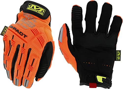 Mechanix Wear: Hi-Viz M-Pact Work Gloves (Medium, Fluorescent Orange)