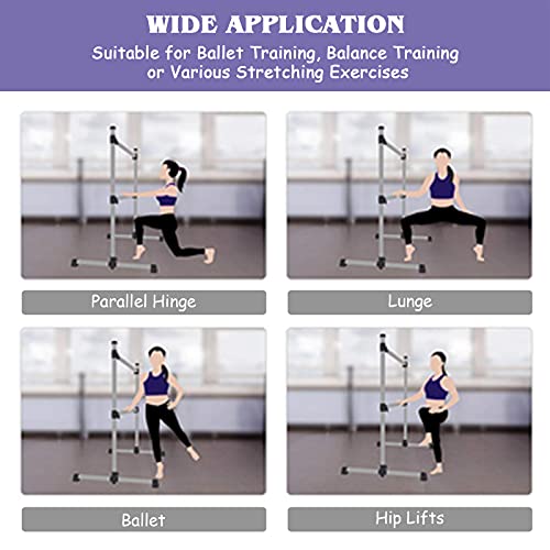 Gymax Ballet Barre, Portable Pilates Barre Freestanding With Double Dance Bar Stable Construction, For Dancing Stretching Ballet (Purple) #TOP1