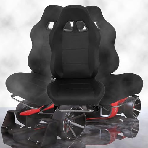 Supllueer Racing Seat with Double Locking Slides Cloth Breathable Gaming Seat Adjustable fit Most racing simulator cockpits(Steering Wheel Stand Not Include) - Thumbnail 7