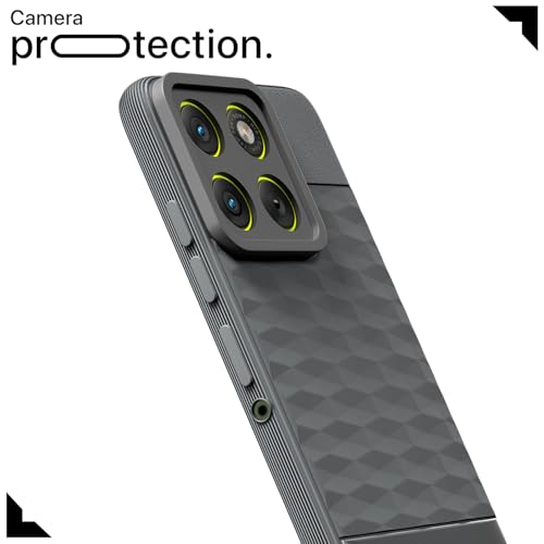 Image of Pikkme Back Cover for Motorola Moto Edge 70 5G Camera Protection 3D Hexa Cube Design Silicone Protective Bumper Case (Grey)