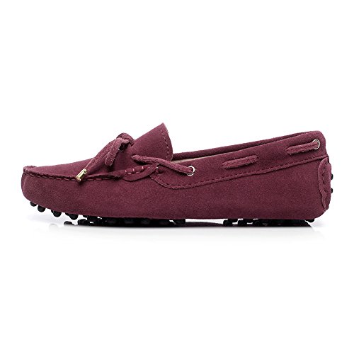 Image of ANUFER Women's Classic Suede Penny Loafers Comfort Handmade Slipper Moccasins