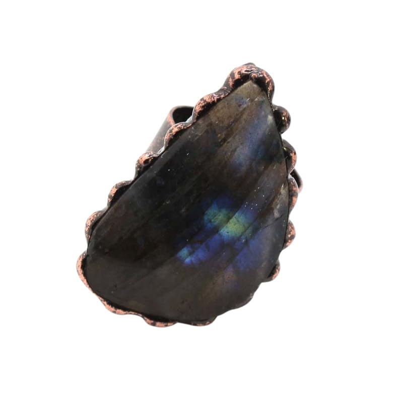 Flashing Stone Raw Stone Adjustable and lightweight Ring | Natural Crystal Hand Jewelry for Men & Women-image-11
