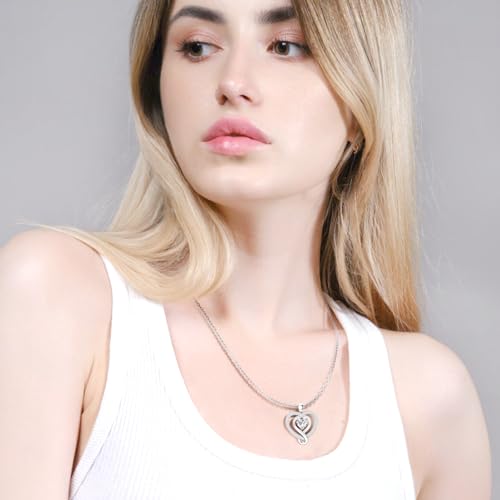 925 Sterling Silver Heart Necklace - Elegant Silver Jewelry for Women - Heart Pendant for Birthday, Anniversary - Ideal for Wife, Mom, Girlfriend2