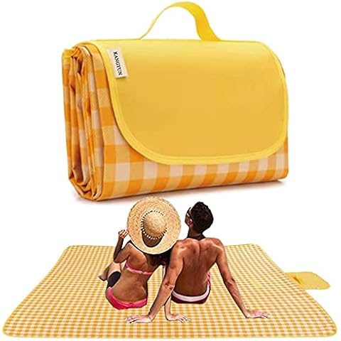 K Y KANGYUN Picnic Blanket | Beach Mat|Picnic Blanket for Indoor and Outdoor, 80" x 57" Sandproof Waterproof Larger Mat for Beach, Travel, Camping, Hiking, Park Grass,Handy Mat Tote, Foldable. Cover