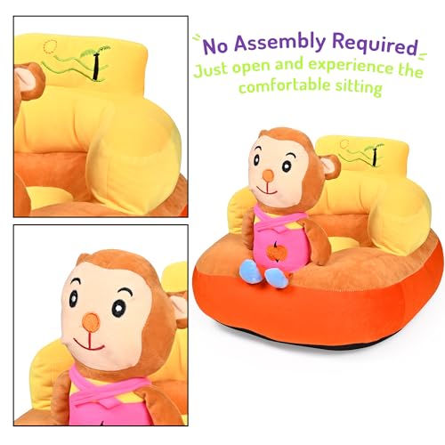 Image of BESTIES Cotton Toddlers Training Seat Baby Safety Sofa Dining Chair /Learn To Sit Stool (Monkey Sofa Chair), Standard Sofa