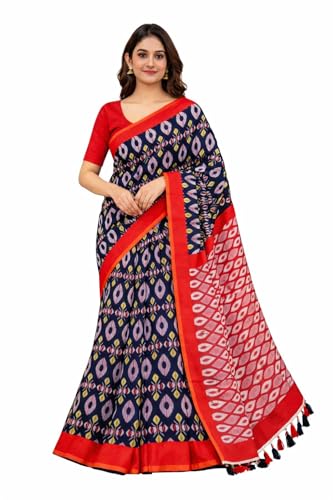 Image of Jack & Jini Women's Floral Print Pure Georgette Saree with Blouse Piece | Soft Casual & Festive Drape | Gift for Mother, Wife.