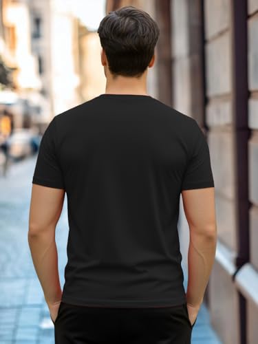 Image of LEOTUDE Men's Polycotton Quick Dry Regular Fit Round Neck Half Sleeve Regular Fit Active Wear Gym T-Shirt for Men's (Pack of 3)