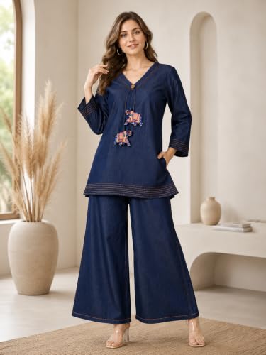 Generic blue denim co-ord set – image 3
