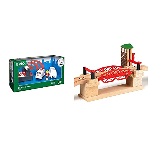 BRIO World IR Express Reisezug – Elektrische Lokomotive mit Fernsteuerung – Zubehör World & World Hebebrücke…