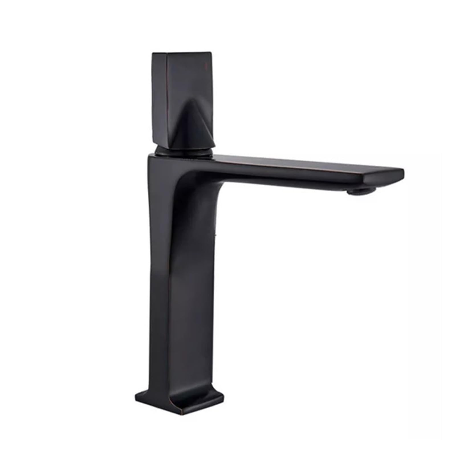 Robinet de lavabo noir mat eau chaude et froide avec mitigeur court design
